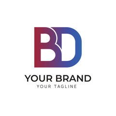 Professional letter BD Business Logo