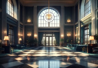Fototapeta premium Grand Hotel Lobby.