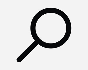 Lookup Search Find Magnifying Glass Lens Look See Investigate Research Discover Explore Enlarge Zoom Investigate Icon Sign Line Outline Black White Vector