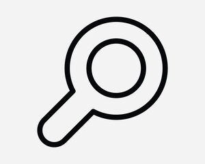Look Search Zoom In Research Lookup Magnifying Glass Magnification Explore Magnify Optical Lens View Icon Sign Line Outline Black White Vector Shape