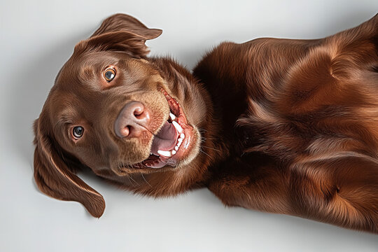 High-Resolution Labrador Retriever Portrait - Happy and Playful Lab with a Bright Smile, Perfect for Pet Photography and Dog Lovers