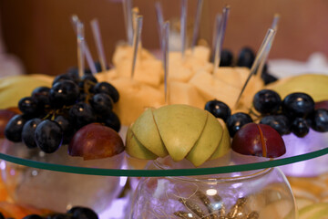 Colorful Fruit Platter Displayed Elegantly with Various Fresh Fruits