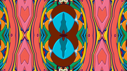 Colorful symmetrical abstract kaleidoscope background pattern for summer 