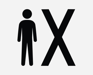 Obraz premium No Human Entry Enter Enterance Prohibited Not Allowed Ban Cannot Staff Employees Only Do not Cross Man Sign Icon SVG Shape Outline Black White Vector