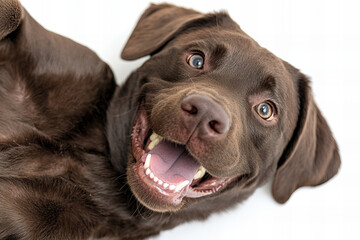 Fototapeta premium High-Resolution Labrador Retriever Portrait - Happy and Playful Lab with a Bright Smile, Perfect for Pet Photography and Dog Lovers