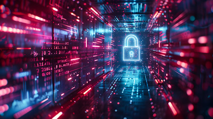 Obraz premium Cyber ​​security and data protection, internet network security, protect business and financial transaction data from cyber attack, user private data security encryption 