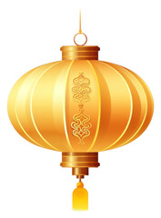 Obraz premium PNG Gold lantern Chinese white background.