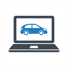 Car shopping icon. Buying a car Online icon