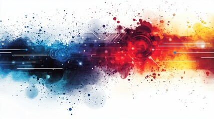 Dynamic Fusion of Colors and Technology An Abstract Representation of Energy and Innovation