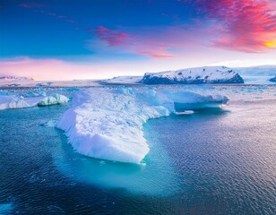 Image of the event where the ice in the Arctic melts into water, Generative AI