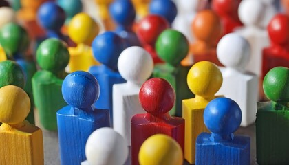 Obraz premium Colorful painted group of people figures