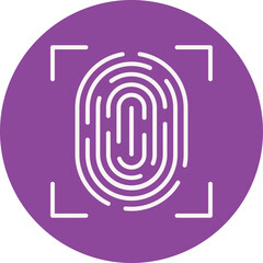 Fingerprint Scan line circle icon