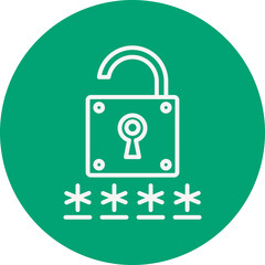 Password line circle icon