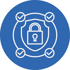 Security System line circle icon