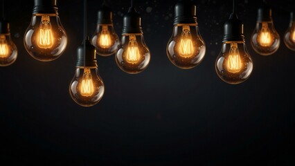 light bulb on black background