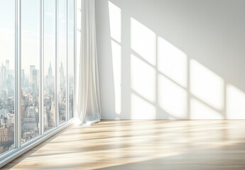 Fototapeta premium Room with city view.
