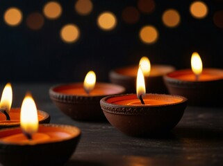 burning candles in the dark