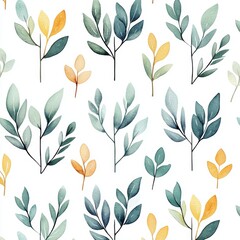 Flower and floral watercolor pattern #3. Blossoms collection.