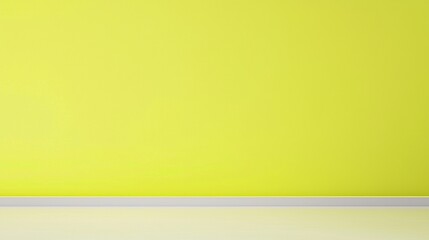 Obraz premium Vibrant yellow wall and reflective white floor create a clean, modern backdrop, perfect for creative projects. Bright colors add energy and optimism