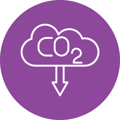 Low Carbon line circle icon