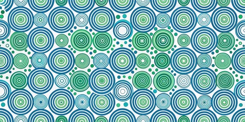 Repeating pattern of blue and green circles