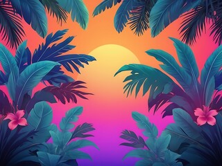 Obraz premium Gradient tropical background