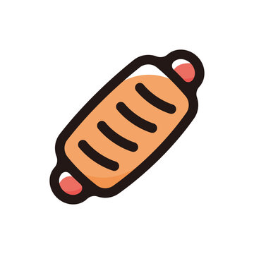 recommend clip art: Sausage roll outline icon for graphic design, apps and websites