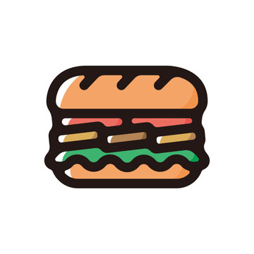 recommend clip art: Sandwich outline icon for graphic design, apps and websites