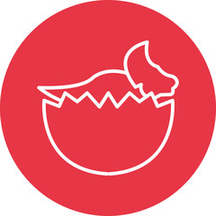 Dinosaur egg line circle icon