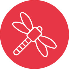 Dried insect in amber line circle icon