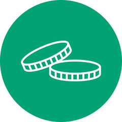 Coin line circle icon