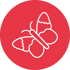 Butterfly line circle icon
