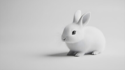 Obraz premium Cute rabbit on white background