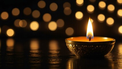 burning candle in the dark