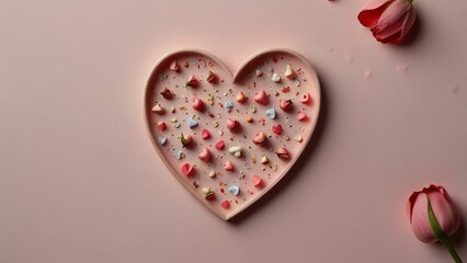 Fototapeta premium red heart on wooden background