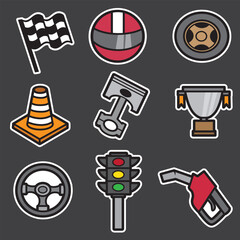 set of race good for sticker, element design, badge, pattern design, etc