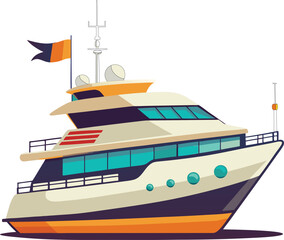 luxury boat yacht vector illustration graphic design 