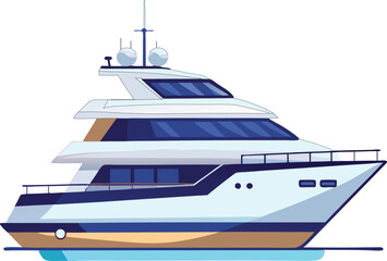 luxury boat yacht vector illustration graphic design 