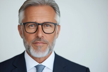 A Serious Focused Mature Businessman Employer Hr or Client Holding Cv or Contract Listening Manager, Applicant During Job Interview, Negotiations Office Meeting Thinking or Making Business Decision