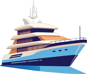 luxury boat yacht vector illustration graphic design 