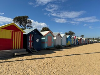 Naklejka premium beach huts at the beach