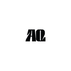 Obraz premium AQ monogram logo design letter text name symbol monochrome logotype alphabet character simple logo
