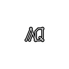 AQ monogram logo design letter text name symbol monochrome logotype alphabet character simple logo