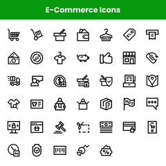Fototapeta premium illustration of a E-Commerce Icons Set