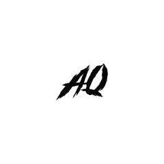 AQ monogram logo design letter text name symbol monochrome logotype alphabet character simple logo
