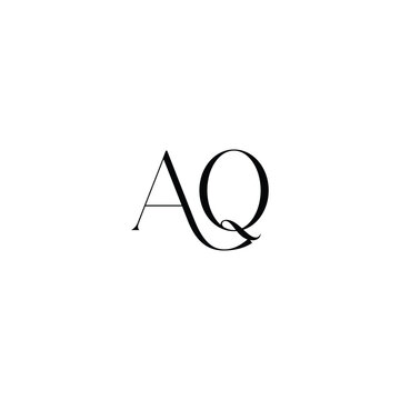 AQ monogram logo design letter text name symbol monochrome logotype alphabet character simple logo