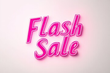 Minimalist Flash Sale Ad: A sleek, minimalist ad with just the words "Flash Sale" in neon pink, set against a plain white background. 