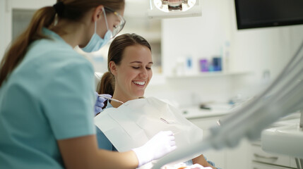 Obraz premium Dental Consultation and Teeth Cleaning at Professional Clinic