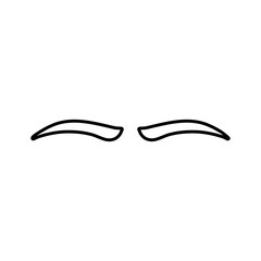 Brows icon vector. Eyebrow illustration sign. Forehead symbol or logo.