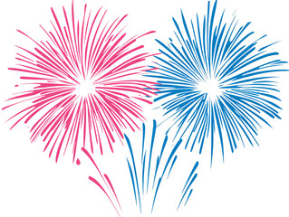 a blue and pink fireworks
